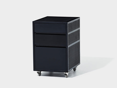 reddie-raw mobile storage 40W x 50D x 60H  *cm / Metal~Black / Lacquer~Black NCW Desk Drawer Pedestal *