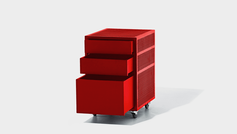 reddie-raw mobile storage 40W x 50D x 60H *cm / Metal~Red NCW Desk Drawer Pedestal