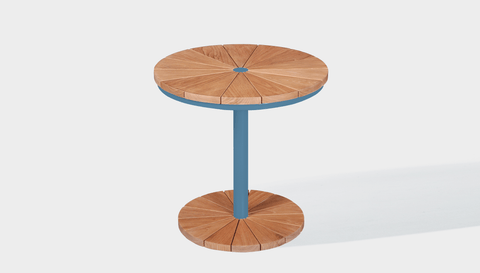 reddie-raw outdoor coffee table ( 60dia x 45 H) *cm / Wood Teak~Natural / Metal~Blue Bob Outdoor Pedestal Coffee Table
