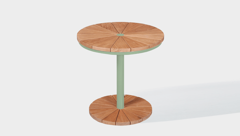 reddie-raw outdoor coffee table ( 60dia x 45 H) *cm / Wood Teak~Natural / Metal~Mint Bob Outdoor Pedestal Coffee Table