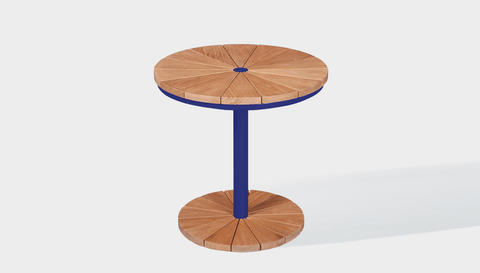 reddie-raw outdoor coffee table ( 60dia x 45 H) *cm / Wood Teak~Natural / Metal~Navy Bob Outdoor Pedestal Coffee Table