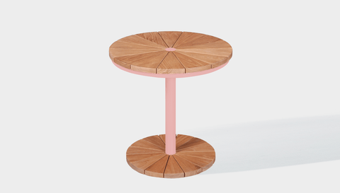 reddie-raw outdoor coffee table ( 60dia x 45 H) *cm / Wood Teak~Natural / Metal~Pink Bob Outdoor Pedestal Coffee Table