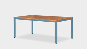 reddie-raw outdoor dining table rectangle 240W x 100D x 75H H *cm / Wood Teak~Natural / Metal~Blue Bob Outdoor Table