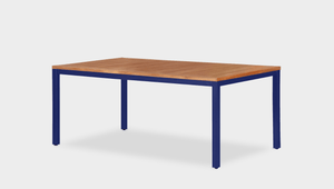 reddie-raw outdoor dining table rectangle 240W x 100D x 75H H *cm / Wood Teak~Natural / Metal~Navy Bob Outdoor Table