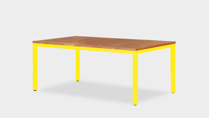 reddie-raw outdoor dining table rectangle 240W x 100D x 75H H *cm / Wood Teak~Natural / Metal~Yellow Bob Outdoor Table
