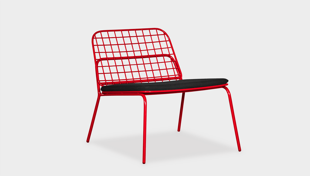 reddie-raw outdoor lounge chair 62W x 72D x 64H *cm (40H seat) / Metal~Red Kami Outdoor Lounge Chair