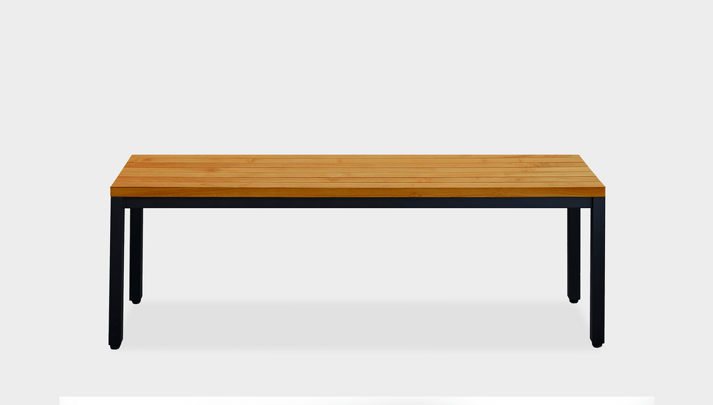 reddie-raw outdoor seating 100cm x 35cm x 45cm H (*cm) (ideal for 120L table) / Wood Teak~Natural / Metal~Black Bob Outdoor Bench