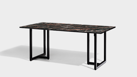 reddie-raw rectangular 160L x 90D x 75H *cm / Stone~Black Veined Marble / Metal~Black Suzy Table- Marble