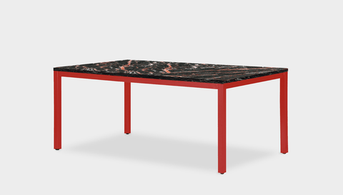 reddie-raw rectangular 160L x 90D x 75H *cm / Stone~Black Veined Marble / Metal~Red Bob Table - Marble