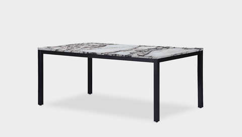 reddie-raw rectangular 160L x 90D x 75H *cm / Stone~Calacatta Viola / Metal~Black Bob Table - Marble