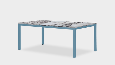 reddie-raw rectangular 160L x 90D x 75H *cm / Stone~Calacatta Viola / Metal~Blue Bob Table - Marble