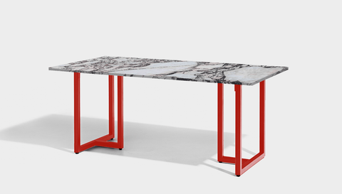 reddie-raw rectangular 160L x 90D x 75H *cm / Stone~Calacatta Viola / Metal~Red Suzy Table- Marble