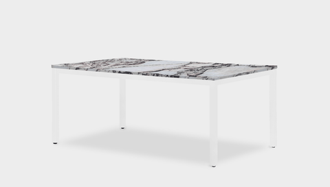 reddie-raw rectangular 160L x 90D x 75H *cm / Stone~Calacatta Viola / Metal~White Bob Table - Marble