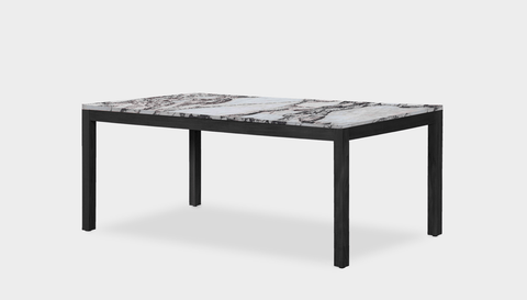 reddie-raw rectangular 160L x 90D x 75H *cm / Stone~Calacatta Viola / Wood Teak~Black Bob Table - Marble