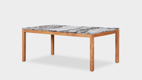 reddie-raw rectangular 160L x 90D x 75H *cm / Stone~Calacatta Viola / Wood Teak~Natural Bob Table - Marble