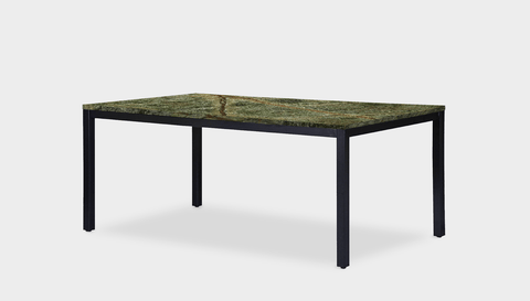 reddie-raw rectangular 160L x 90D x 75H *cm / Stone~Forest Green / Metal~Black Bob Table - Marble