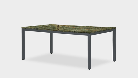 reddie-raw rectangular 160L x 90D x 75H *cm / Stone~Forest Green / Metal~Grey Bob Table - Marble