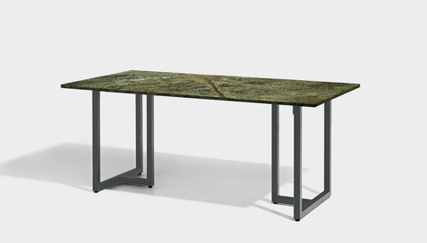 reddie-raw rectangular 160L x 90D x 75H *cm / Stone~Forest Green / Metal~Grey Suzy Table- Marble