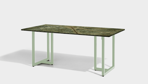 reddie-raw rectangular 160L x 90D x 75H *cm / Stone~Forest Green / Metal~Mint Suzy Table- Marble