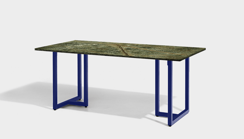 reddie-raw rectangular 160L x 90D x 75H *cm / Stone~Forest Green / Metal~Navy Suzy Table- Marble