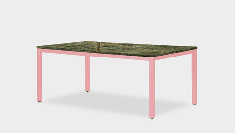 reddie-raw rectangular 160L x 90D x 75H *cm / Stone~Forest Green / Metal~Pink Bob Table - Marble