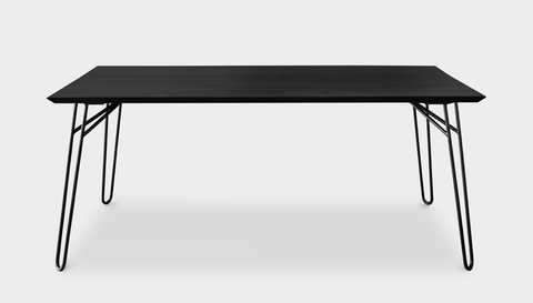 reddie-raw rectangular 160L x 90D x 75H *cm / Wood Teak~Black / Metal~Black Willy Dining Table - Wood