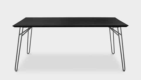 reddie-raw rectangular 160L x 90D x 75H *cm / Wood Teak~Black / Metal~Grey Willy Dining Table - Wood