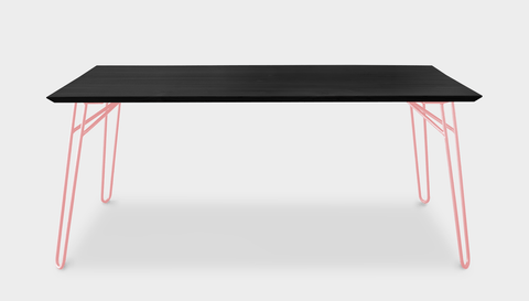 reddie-raw rectangular 160L x 90D x 75H *cm / Wood Teak~Black / Metal~Pink Willy Dining Table - Wood