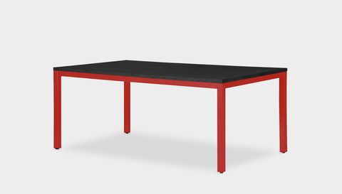 reddie-raw rectangular 160L x 90D x 75H *cm / Wood Teak~Black / Metal~Red Bob Table Table - Wood