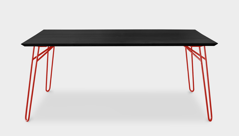 reddie-raw rectangular 160L x 90D x 75H *cm / Wood Teak~Black / Metal~Red Willy Dining Table - Wood