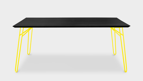 reddie-raw rectangular 160L x 90D x 75H *cm / Wood Teak~Black / Metal~Yellow Willy Dining Table - Wood