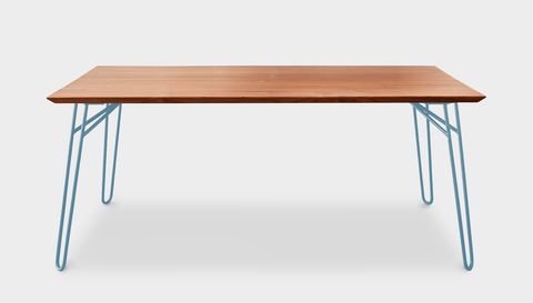 reddie-raw rectangular 160L x 90D x 75H *cm / Wood Teak~Natural / Metal~Blue Willy Dining Table - Wood