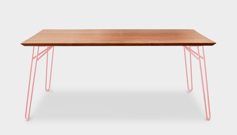 reddie-raw rectangular 160L x 90D x 75H *cm / Wood Teak~Natural / Metal~Pink Willy Dining Table - Wood