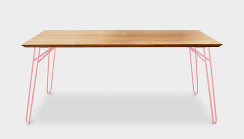 reddie-raw rectangular 160L x 90D x 75H *cm / Wood Teak~Oak / Metal~Pink Willy Dining Table - Wood
