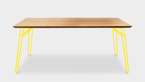 reddie-raw rectangular 160L x 90D x 75H *cm / Wood Teak~Oak / Metal~Yellow Willy Dining Table - Wood