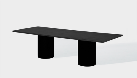 reddie-raw rectangular 240W x 100D x 75H *cm / Wood Veneer~Black / Metal~Black Dora Drum Table - Wood