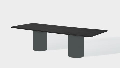 reddie-raw rectangular 240W x 100D x 75H *cm / Wood Veneer~Black / Metal~Grey Dora Drum Table - Wood