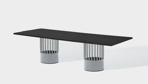 reddie-raw rectangular 240W x 100D x 75H *cm / Wood Veneer~Black / Metal~Grey Willy Cage Table - Wood