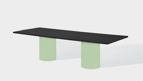 reddie-raw rectangular 240W x 100D x 75H *cm / Wood Veneer~Black / Metal~Mint Dora Drum Table - Wood