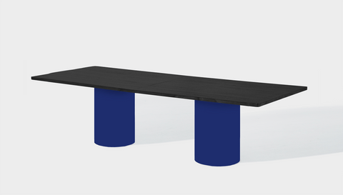 reddie-raw rectangular 240W x 100D x 75H *cm / Wood Veneer~Black / Metal~Navy Dora Drum Table - Wood