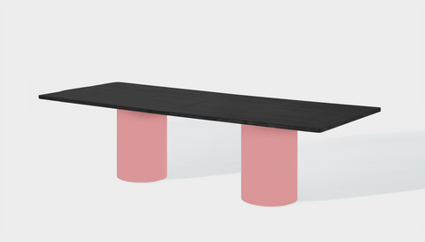 reddie-raw rectangular 240W x 100D x 75H *cm / Wood Veneer~Black / Metal~Pink Dora Drum Table - Wood