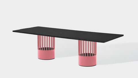 reddie-raw rectangular 240W x 100D x 75H *cm / Wood Veneer~Black / Metal~Pink Willy Cage Table - Wood
