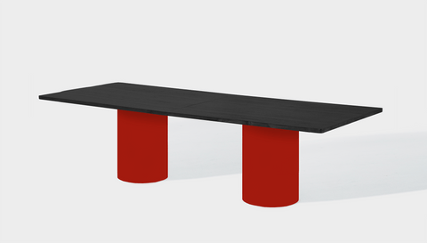 reddie-raw rectangular 240W x 100D x 75H *cm / Wood Veneer~Black / Metal~Red Dora Drum Table - Wood