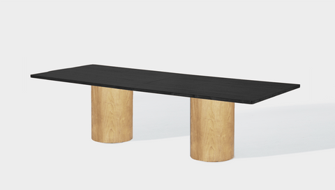 reddie-raw rectangular 240W x 100D x 75H *cm / Wood Veneer~Black / Wood Veneer~Oak Dora Drum Table - Wood