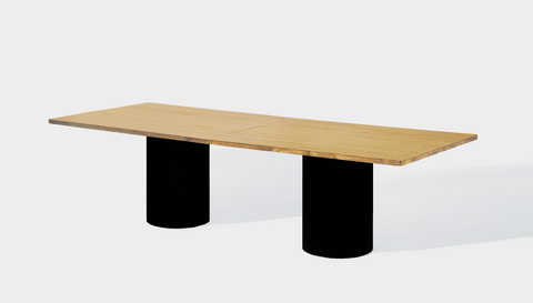 reddie-raw rectangular 240W x 100D x 75H *cm / Wood Veneer~Oak / Metal~Black Dora Drum Table - Wood