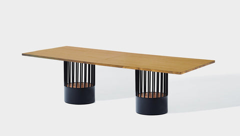 reddie-raw rectangular 240W x 100D x 75H *cm / Wood Veneer~Oak / Metal~Black Willy Cage Table - Wood