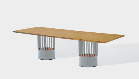 reddie-raw rectangular 240W x 100D x 75H *cm / Wood Veneer~Oak / Metal~Grey Willy Cage Table - Wood