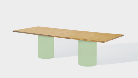 reddie-raw rectangular 240W x 100D x 75H *cm / Wood Veneer~Oak / Metal~Mint Dora Drum Table - Wood