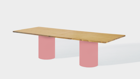 reddie-raw rectangular 240W x 100D x 75H *cm / Wood Veneer~Oak / Metal~Pink Dora Drum Table - Wood