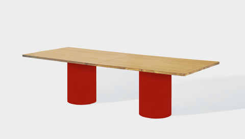 reddie-raw rectangular 240W x 100D x 75H *cm / Wood Veneer~Oak / Metal~Red Dora Drum Table - Wood